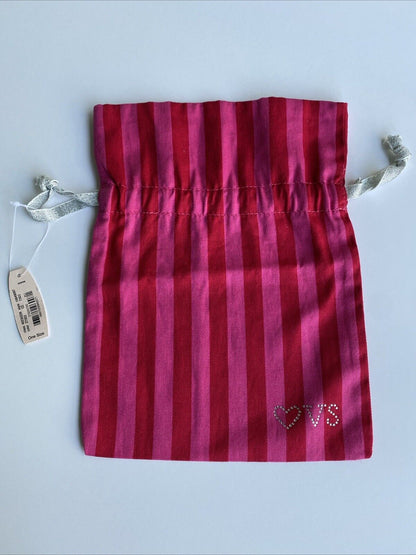 Victoria’s Secret Lingerie Bag Pink Red Stripe Canvas 🩷 VS Vintage