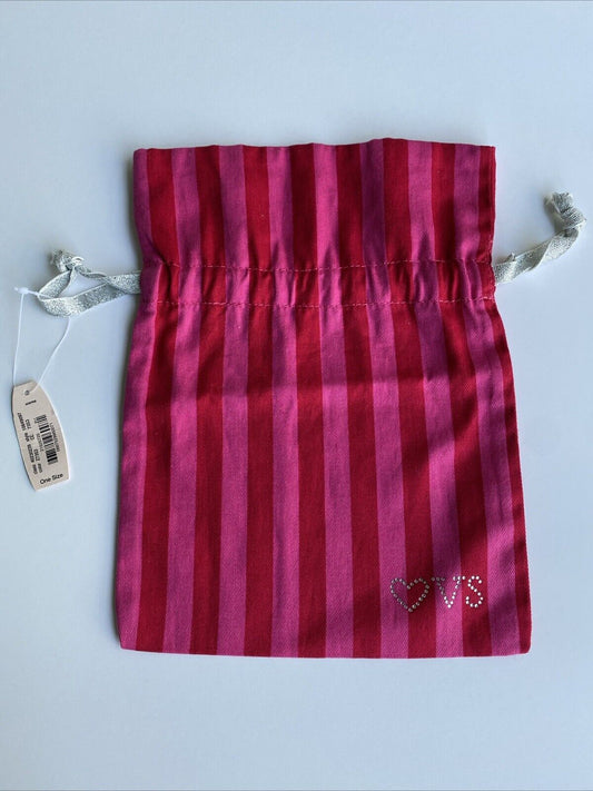 Victoria’s Secret Lingerie Bag Pink Red Stripe Canvas 🩷 VS Vintage