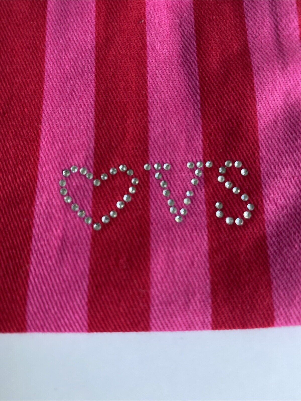 Victoria’s Secret Lingerie Bag Pink Red Stripe Canvas 🩷 VS Vintage