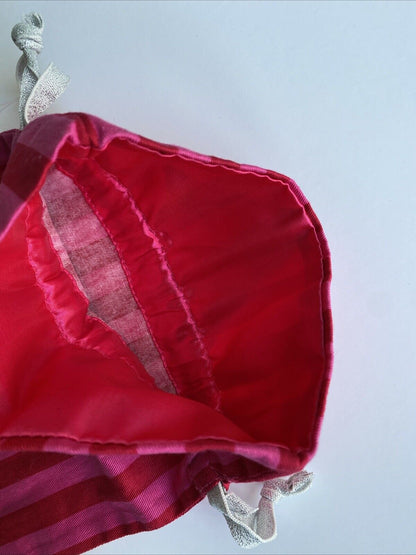 Victoria’s Secret Lingerie Bag Pink Red Stripe Canvas 🩷 VS Vintage