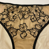 Bikini Briefs Sheer Back Floral Front Size Medium