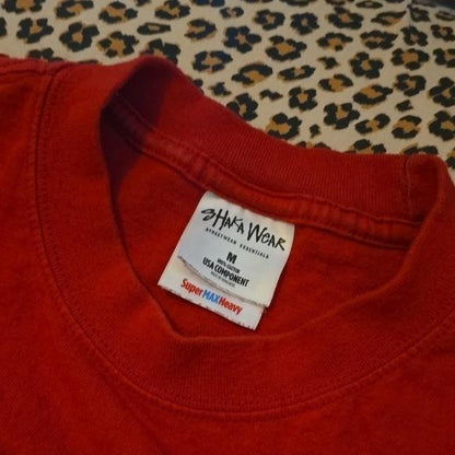 Heavyweight Shakawear Red Short Sleeve Tee Skater Heavyweight T-Shirt Medium