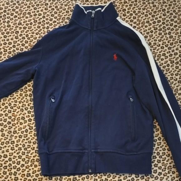 Polo Ralph Lauren Navy Blue Track Bomber Jacket - Small