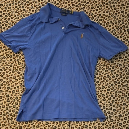 Polo Ralph Lauren Men's Custom Slim Fit Collared Polo Shirt Blue Small