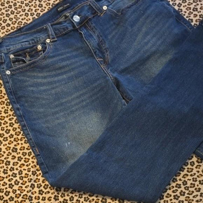 True Religion Ricky Flap Big T Indigo Relaxed Straight Jeans Black Label Size 38