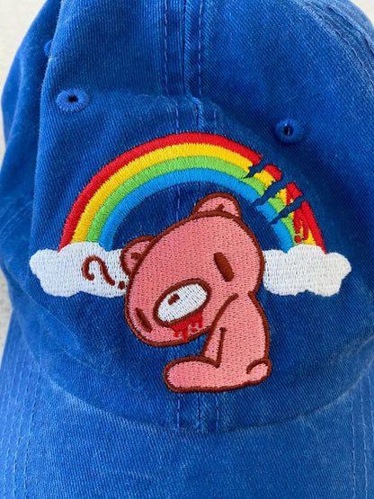 Gloomy Bear Rainbow Clouds Blue Cap Hat