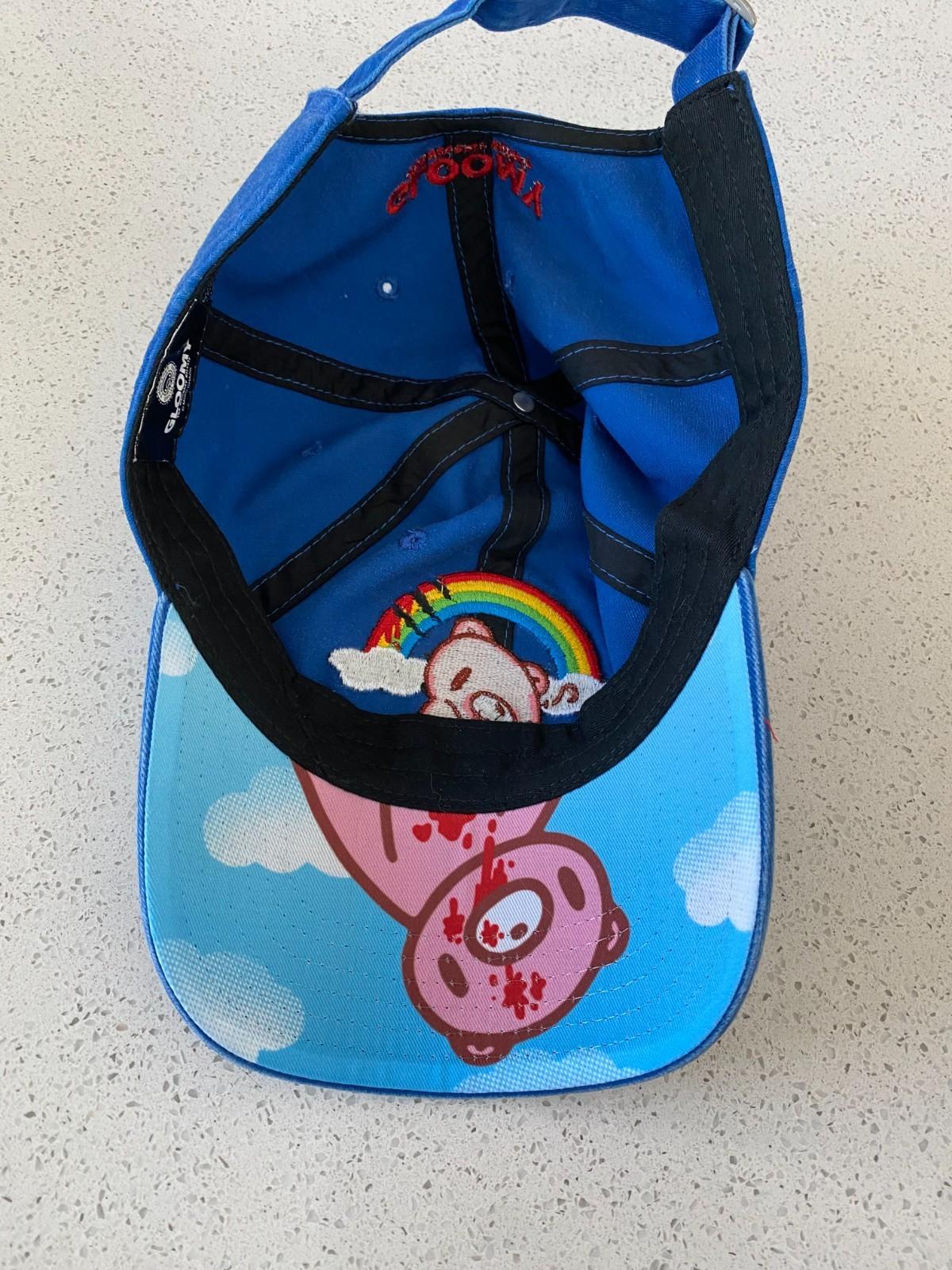 Gloomy Bear Rainbow Clouds Blue Cap Hat