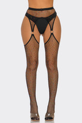 Be Wicked Ring Me Up Fishnet Tights Black