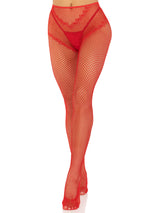 "French Cut Crotchless Fishnet - One Size - Red LA-9709REDOS"