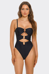 Be Wicked Lydia High Cut Swimsuit Black