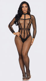 Be Wicked Hold On Tight Bodystocking Black