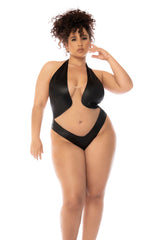 Mapale Queen Romy Sheer Optical Illusion Bodysuit Teddy Nude/Black-Rebel Romance