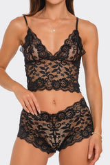 BeWicked Eye On You Flirty Lace Bralette and High Waisted Cheeky Short Set