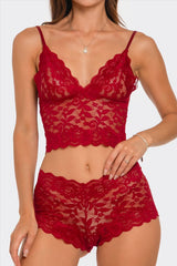 BeWicked Eye On You Flirty Lace Bralette and High Waisted Cheeky Short Set