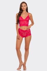 BeWicked Eye On You Flirty Lace Bralette and High Waisted Cheeky Short Set