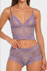 BeWicked Eye On You Flirty Lace Bralette and High Waisted Cheeky Short Set