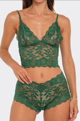 BeWicked Eye On You Flirty Lace Bralette and High Waisted Cheeky Short Set