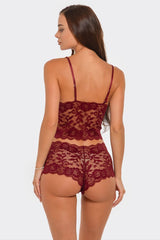 BeWicked Eye On You Flirty Lace Bralette and High Waisted Cheeky Short Set