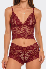 BeWicked Eye On You Flirty Lace Bralette and High Waisted Cheeky Short Set
