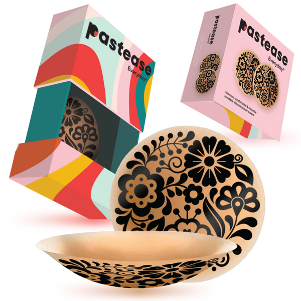 Pastease HALOS Silicone Floral Nipple Covers w/Travel Box - Bloom A-C Cup 10 or More Uses