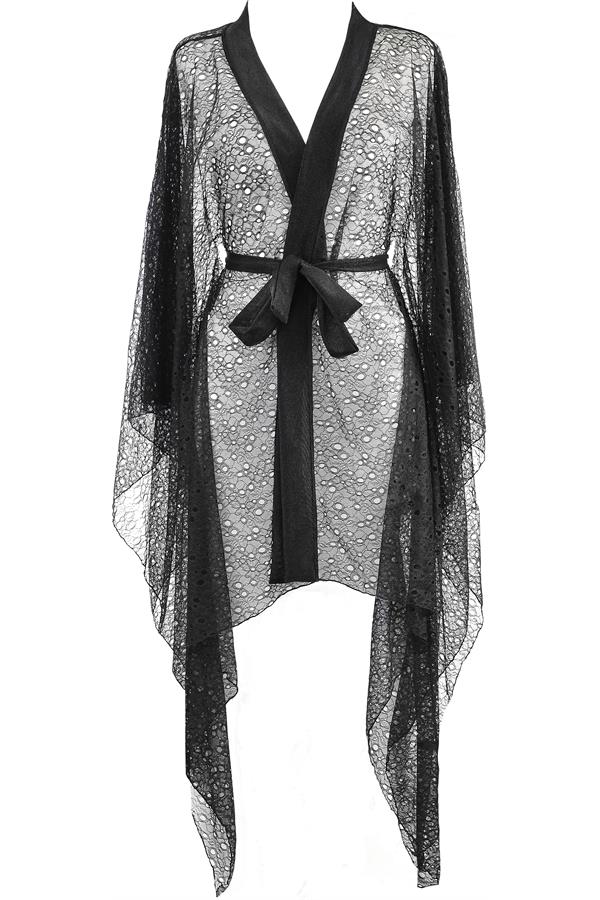 Axami 10510 Black Panther Lace Robe