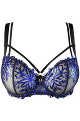 Brilliance Embroidery Balconette Bra Blue Shimmer