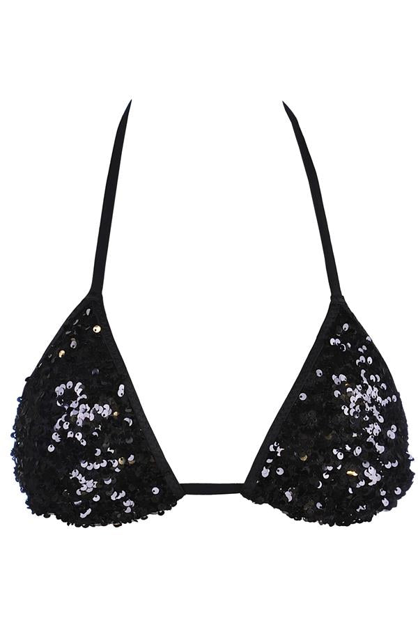 Axami 12111 Luxury Shimmer Sequins Triangle Bikini Top