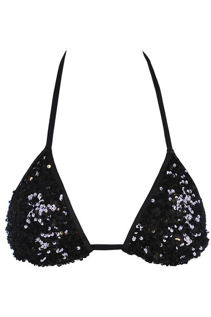 Axami 12111 Luxury Shimmer Sequins Triangle Bikini Top