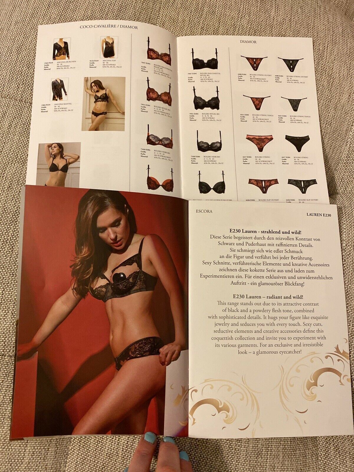 Escora Lingerie Catalog German and English 46 Pages Mini 2 Books