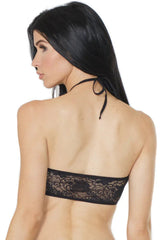 Coquette At The Halter Crop Top Black