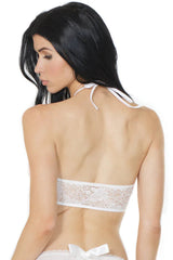 Coquette At The Halter Crop Top Black