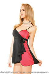Coquette Two-Tone Tease Babydoll Black