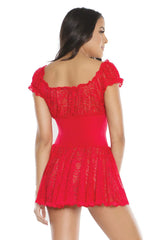 Coquette Merry Mischief Babydoll & G-String Red