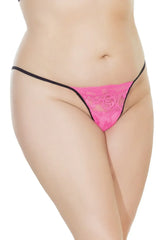 Coquette Queen Lace Kisses G-String Dark Pink