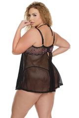Coquette Queen Mystic Blossom Babydoll Black