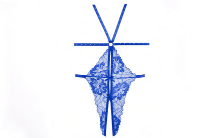 Allure Lingerie Lilly Lace Playsuit Open Teddy Blue