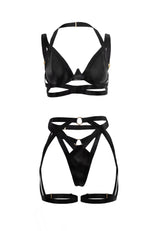 Lover Gartered Plunge Bra Set