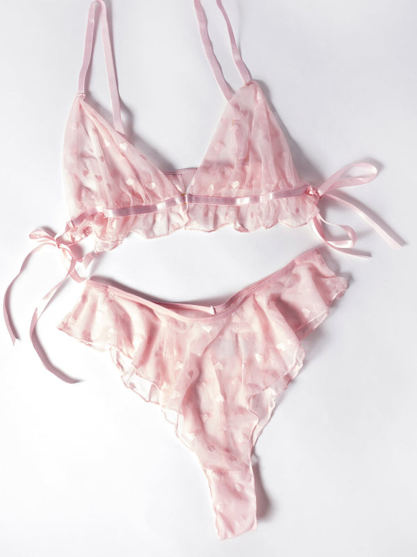 Julienne Heart Dot Cute Bralette Set