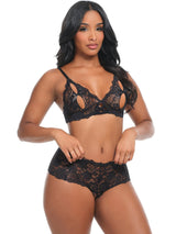 Oh la la Cheri Goodnight Kiss Peekaboo Bralette Set Fandango Pink