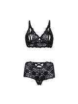 Oh la la Cheri Goodnight Kiss Peekaboo Bralette Set Fandango Pink