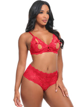 Oh la la Cheri Goodnight Kiss Peekaboo Bralette Set Fandango Pink