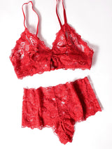 Oh la la Cheri Goodnight Kiss Peekaboo Bralette Set Fandango Pink
