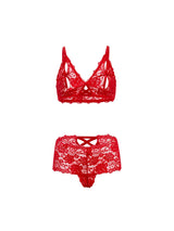 Oh la la Cheri Goodnight Kiss Peekaboo Bralette Set Black