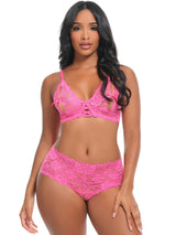 Oh la la Cheri Goodnight Kiss Peekaboo Bralette Set Fandango Pink