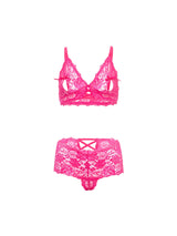 Oh la la Cheri Goodnight Kiss Peekaboo Bralette Set Black