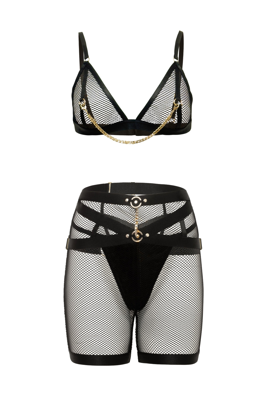 Oh la la Cheri Tomgirl Fishnet Biker Bra Set