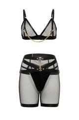 Tomgirl Fishnet Biker Bra Set