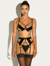 Say No More Open Cups Caged Bra Set