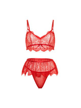 Oh la la Cheri Daria Delicate Lace Skirted Bralette 3 Piece Set
