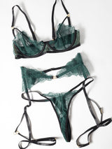 Oh la la Cheri Anita See Through Embroidery Lace Bra Set